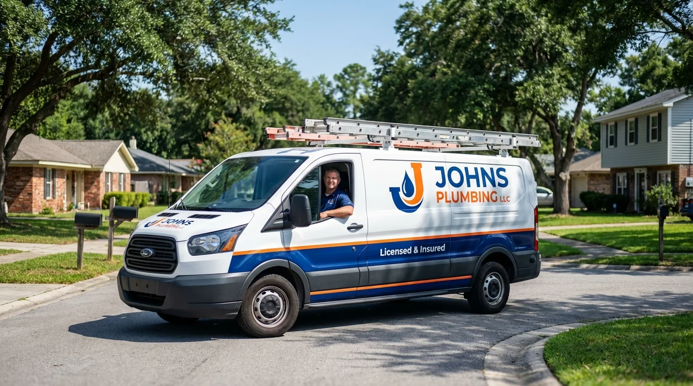 Johns Plumbing LLC service van in Wallington, NJ